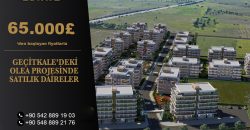 FOR SALE APARTMENTS IN THE OLEA PROJECT IN GEÇİTKALE PRICING COMMENCES AT 65.000£