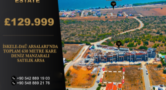 BUILDING PLOT FOR SALE WITH SEA VIEW IN İSKELE-BOGAZ, TOTAL 630 SQUARE METERS