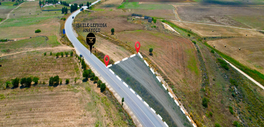 LAND FOR SALE ON ISKELE-LEFKOŞA MAIN ROAD (BOĞAZİÇİ), TOTAL 1,190 SQM (3 EVLEK 2,000 SQ FT)