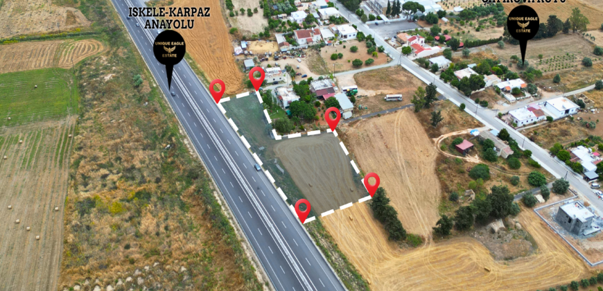 PRICE DROPPED! COMMERCIAL LAND FOR SALE ON ISKELE-KARPAZ MAIN ROAD (ÇAYIROVA)