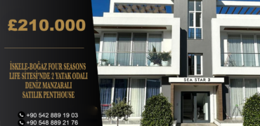 İSKELE-BOĞAZ FOUR SEASONS LIFE 1 SİTESİ’NDE, 2 YATAK ODALI DENİZ MANZARALI SATILIK PENTHOUSE