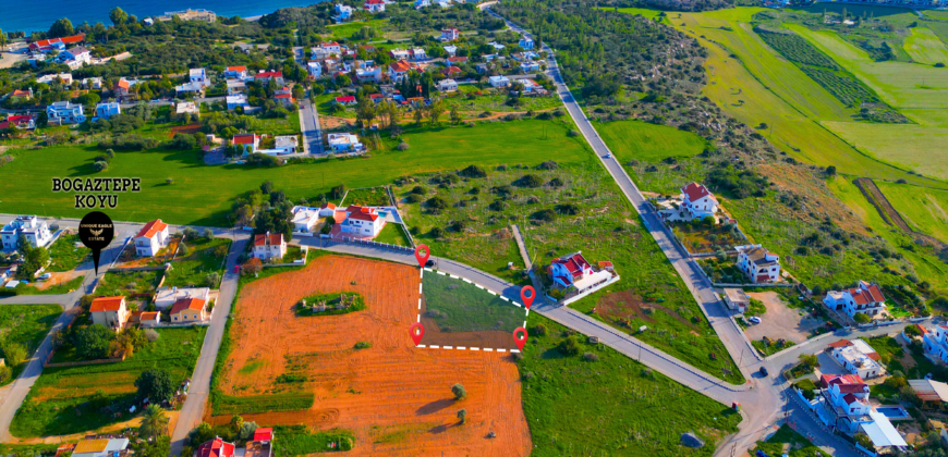 LAND FOR SALE IN ISKELE-BOĞAZTEPE (MONARGA), TOTAL 883 SQM (2 EVLEK 2,300 SQ FT) WITH TURKISH TITLE DEED