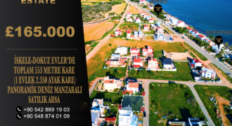 LAND FOR SALE IN ISKELE-DOKUZ EVLER, TOTAL 553 SQM (1 EVLEK 2,350 SQ FT) WITH PANORAMIC SEA VIEW